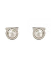 Salvatore Gancini Pearl Silver Earrings White - SALVATORE FERRAGAMO - BALAAN 2