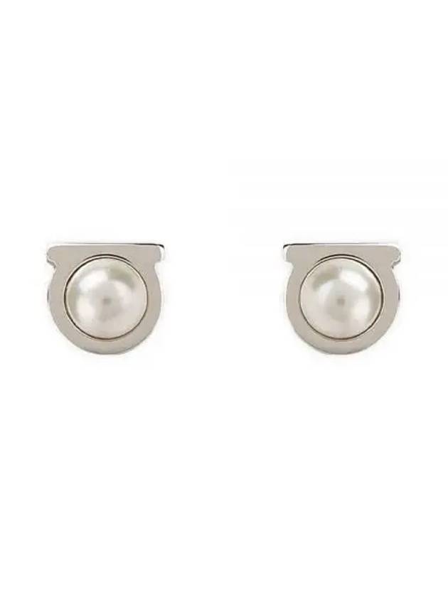 Salvatore Gancini Pearl Silver Earrings White - SALVATORE FERRAGAMO - BALAAN 2