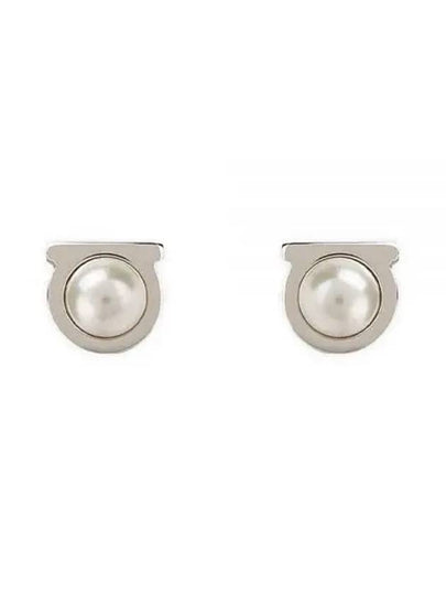 Salvatore Gancini Pearl Silver Earrings White - SALVATORE FERRAGAMO - BALAAN 2