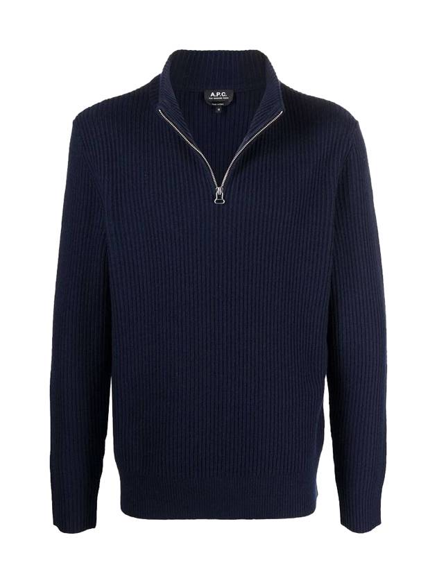 Merino Wool Turtleneck Knit Top Navy - A.P.C. - BALAAN 1