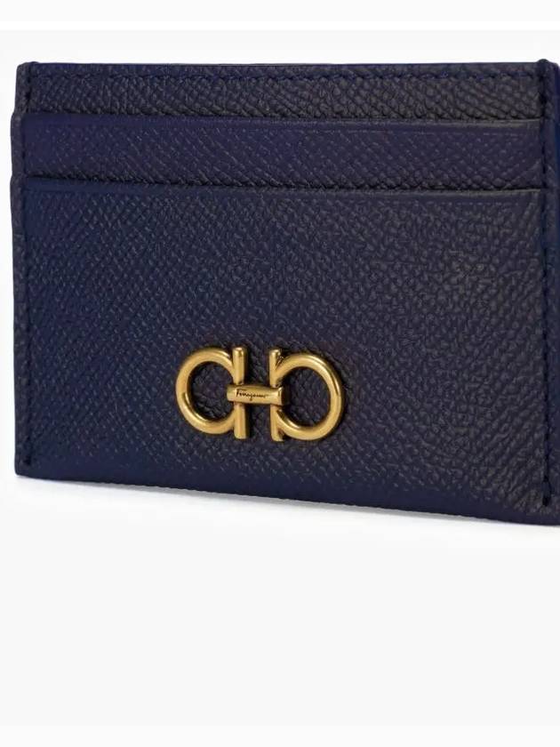 Gancini Card Wallet Blue - SALVATORE FERRAGAMO - BALAAN 4