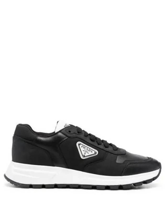 Nubuck Nylon Low Top Sneakers Black - PRADA - BALAAN 2