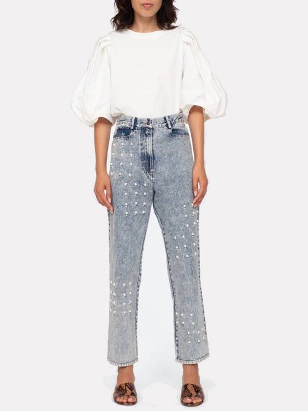 NY New York Women's Betty Pearl Denim Pearl Jeans RS21 200 - SEA - BALAAN 1