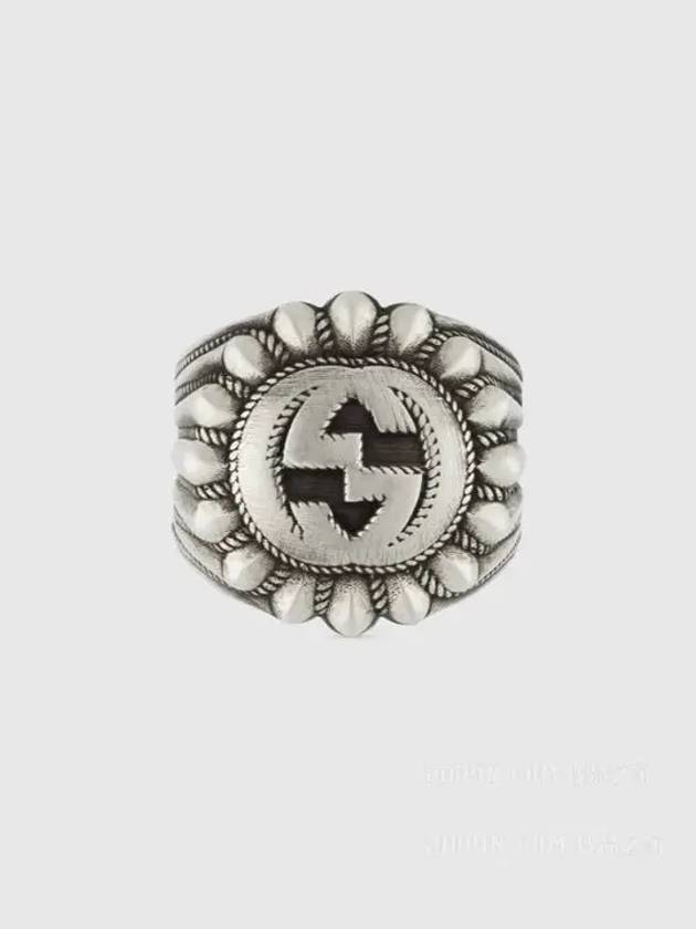 Silver Interlocking G Engraved Ring 728399 J8400 0728 - GUCCI - BALAAN 3