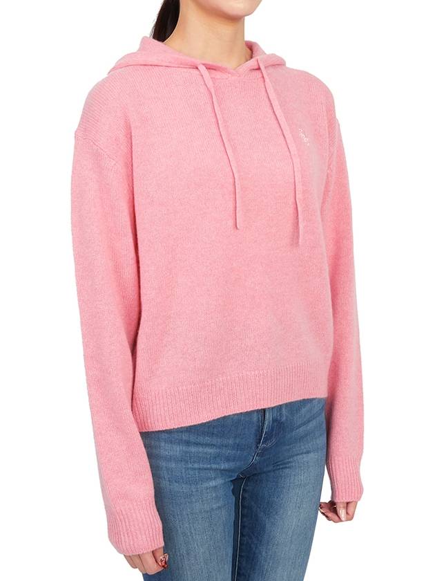 Embroidered Logo Cashmere Hoodie Pink - SPORTY & RICH - BALAAN 4