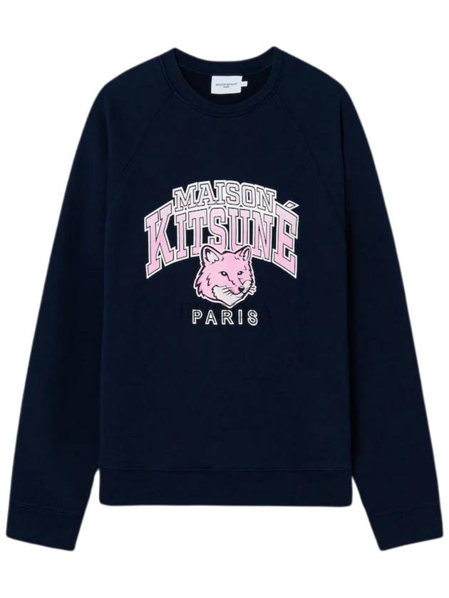 Campus Fox Print Cotton Sweatshirt Navy - MAISON KITSUNE - BALAAN 6