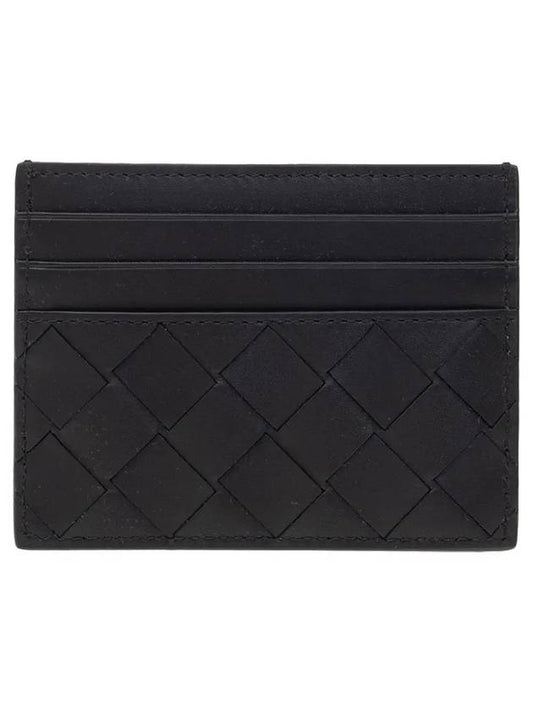 Intrecciato Leather Card Wallet Black - BOTTEGA VENETA - BALAAN 1