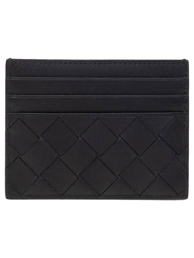 Intrecciato Leather Card Wallet Black - BOTTEGA VENETA - BALAAN 1