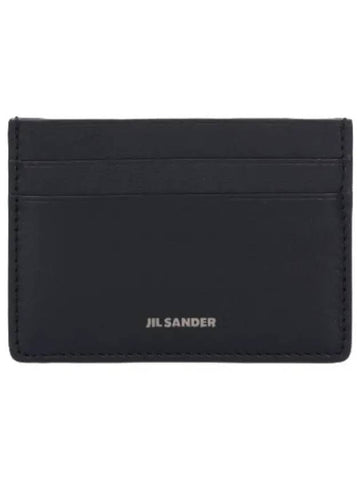 Engraved Logo Card Holder Black Wallet - JIL SANDER - BALAAN 1