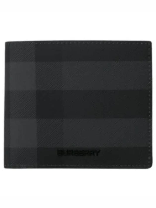 Check Polyurethane Bifold Wallet Black - BURBERRY - BALAAN 2