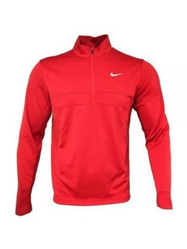 Men's Dri-Fit Essential Half-Zip Long-Sleeve T-Shirt Red - NIKE - BALAAN 2