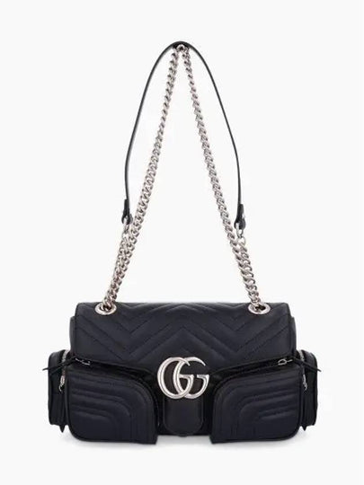 GG Marmont Small Multi Pocket Leather Shoulder Bag Black - GUCCI - BALAAN 2