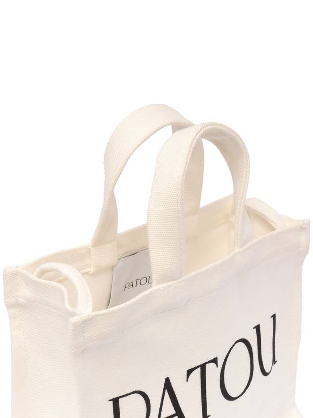 Logo Print Cotton Tote Bag White - PATOU - BALAAN 4