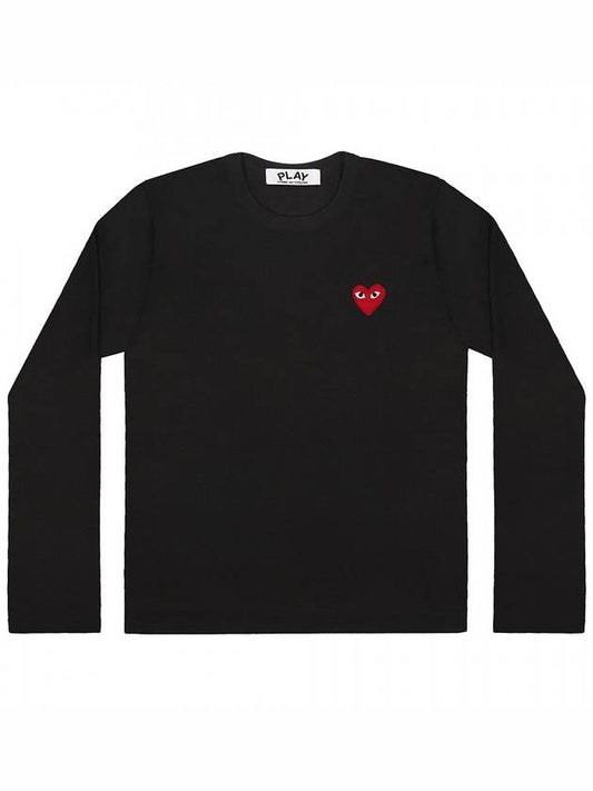 Red Heart Wappen Long-Sleeve T-Shirt Black  P1 T118 1 - COMME DES GARCONS - BALAAN 2