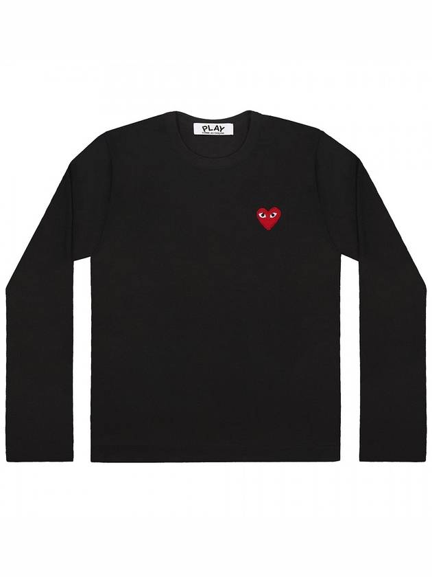 Long sleeve tshirt women black red heart - COMME DES GARCONS - BALAAN 1