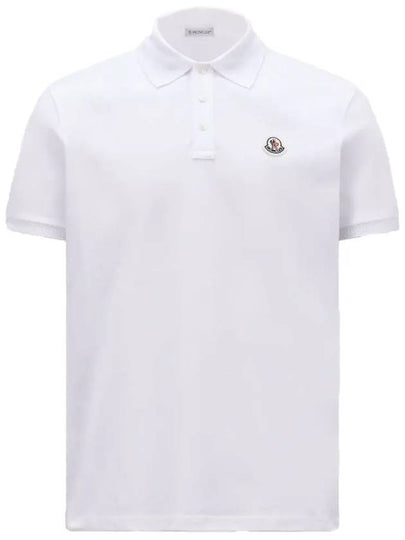 Logo Patch Short Sleeve Polo Shirt White - MONCLER - BALAAN 2