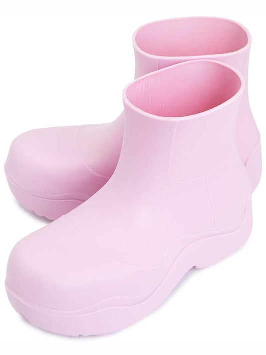 Puddle Rubber Ankle Rain Boots Pink - BOTTEGA VENETA - BALAAN 2