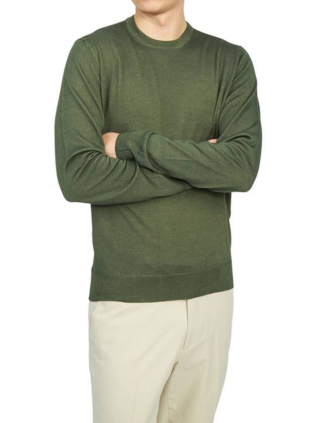 Men's Crew Neck Wool Knit Top Khaki - DRUMOHR - BALAAN 6