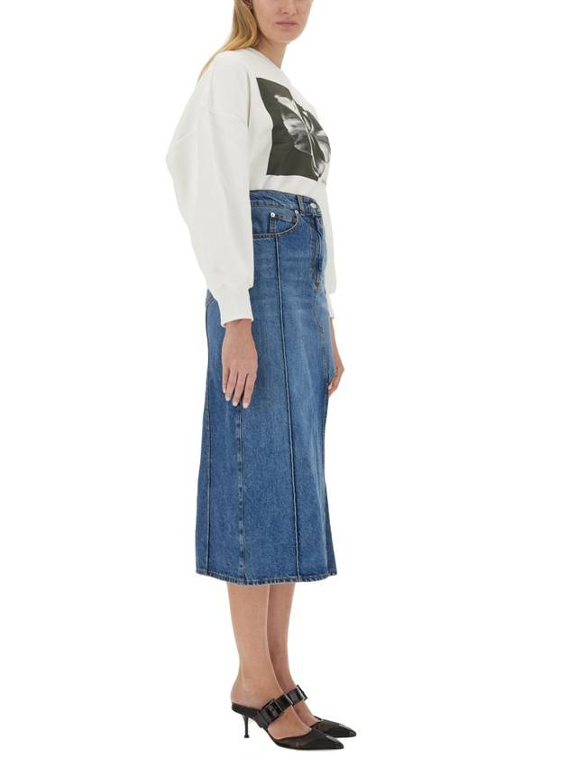 Denim Unbalanced Skirt Blue - ALEXANDER MCQUEEN - BALAAN 3