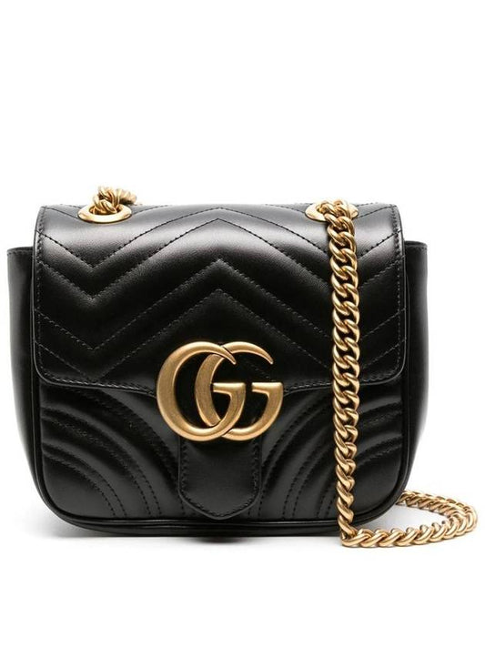 GG Marmont Matelasse Small Shoulder Bag Black - GUCCI - BALAAN 2