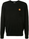 Men's Tiger Patch Crest Knit Top Black - KENZO - BALAAN 1