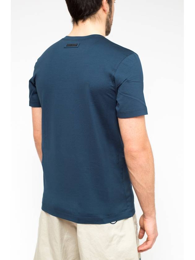 PRADA classic fitted t-shirt avio blue - PRADA - BALAAN 4