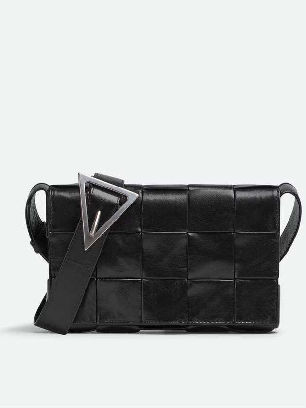 Cassette Intrecciato Small Leather Cross Bag Black - BOTTEGA VENETA - BALAAN 2