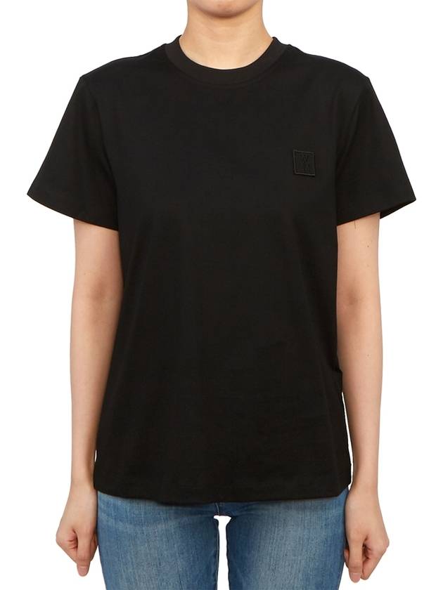 Women's Gradient Embossing Back Logo Short Sleeve T-Shirt Black - WOOYOUNGMI - BALAAN 4