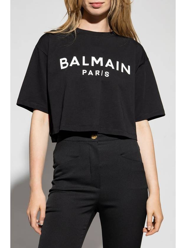 Logo Print Boxy Short Sleeve T-Shirt Black - BALMAIN - BALAAN 4