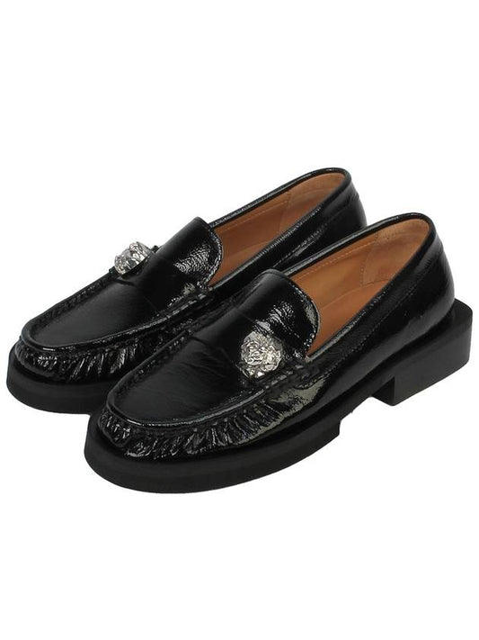 moccasin loafers black - GANNI - BALAAN.