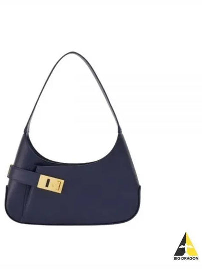 Smooth Caprether Medium Shoulder Bag Navy - SALVATORE FERRAGAMO - BALAAN 2