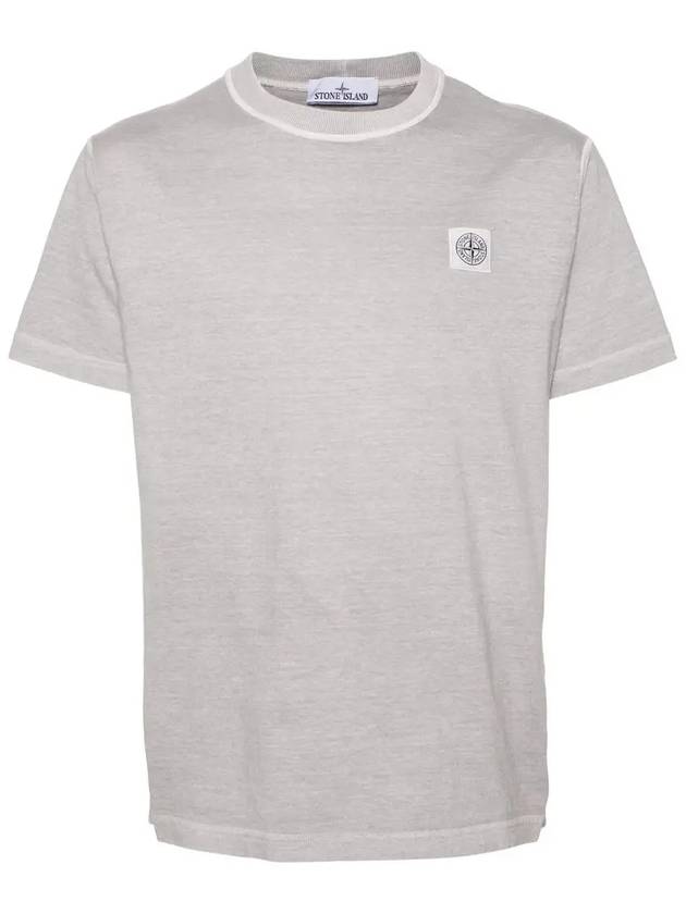 Organic Cotton Short Sleeve T-Shirt Dust Grey - STONE ISLAND - BALAAN 2