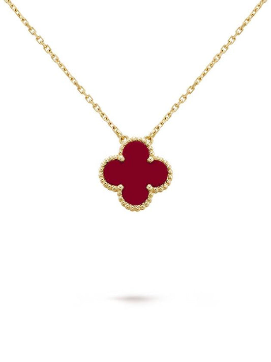 Vintage Alhambra Pendant Necklace Gold Red - VANCLEEFARPELS - BALAAN 2