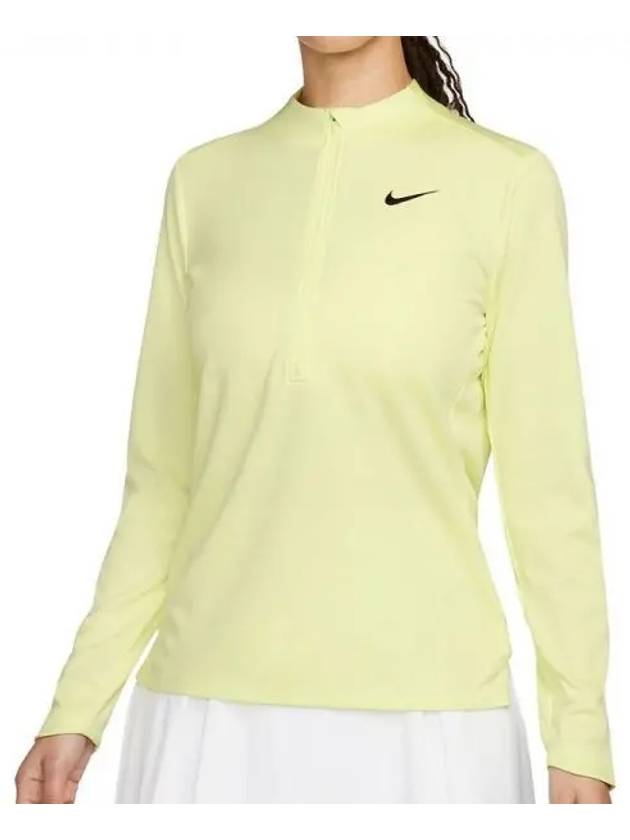 Women's Dri Fit UV Advantage Half Zip Long-Sleeve T-Shirt Green - NIKE - BALAAN 2