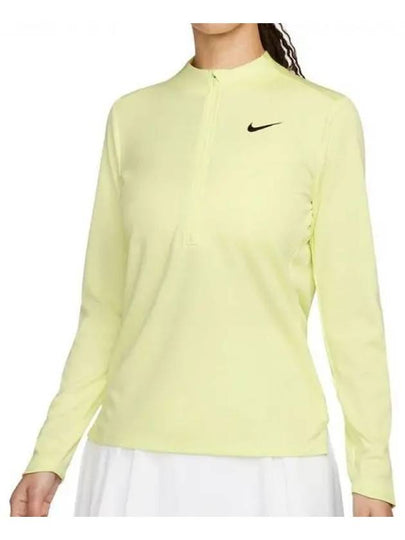 Women's Dri Fit UV Advantage Half Zip Long-Sleeve T-Shirt Green - NIKE - BALAAN 2