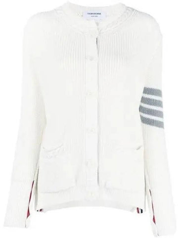 FKC487A diagonal armband cable trim cardigan 1207640 - THOM BROWNE - BALAAN 1