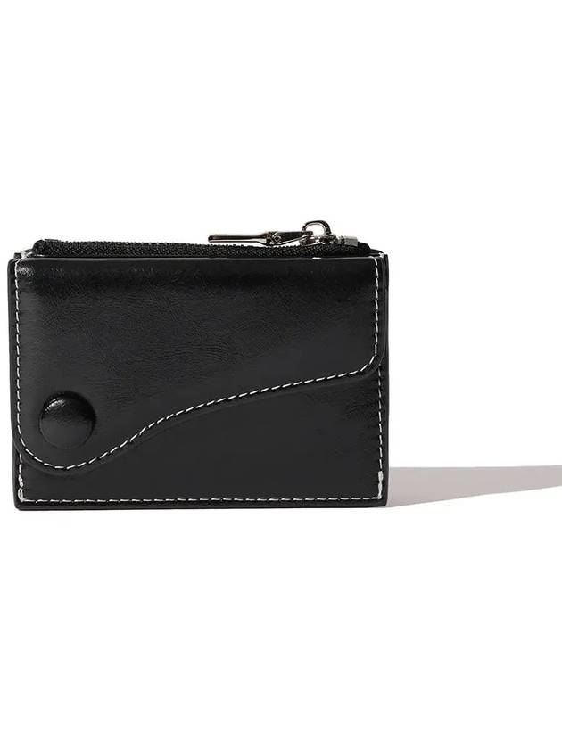 Dot saddle key ring coin zipper business card holder card holder black - LE MASQUE - BALAAN 4