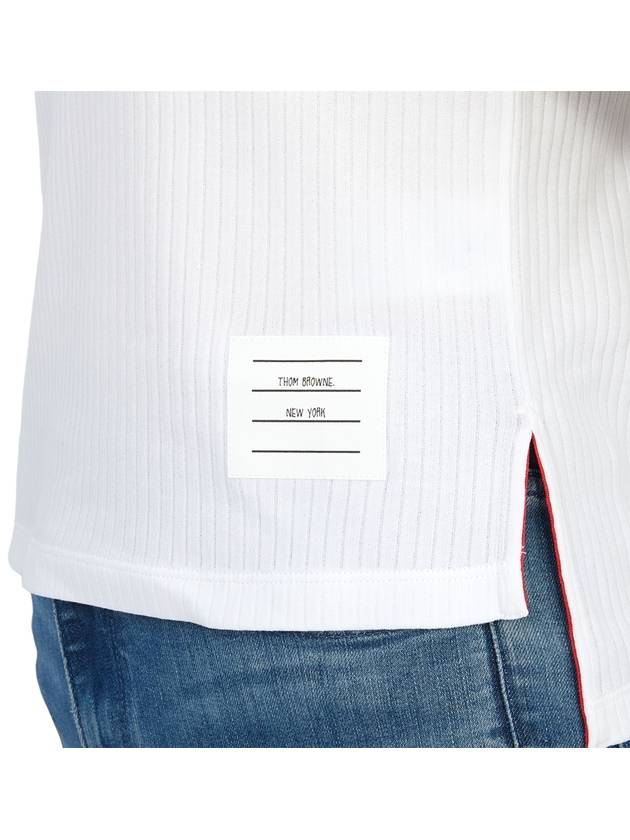 Women's High Twist Rip Stripe Short Sleeve T Shirt White - THOM BROWNE - BALAAN 9