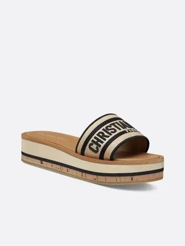 Dioriviera Dway Platform Slide Slippers Natural Black - DIOR - BALAAN 3