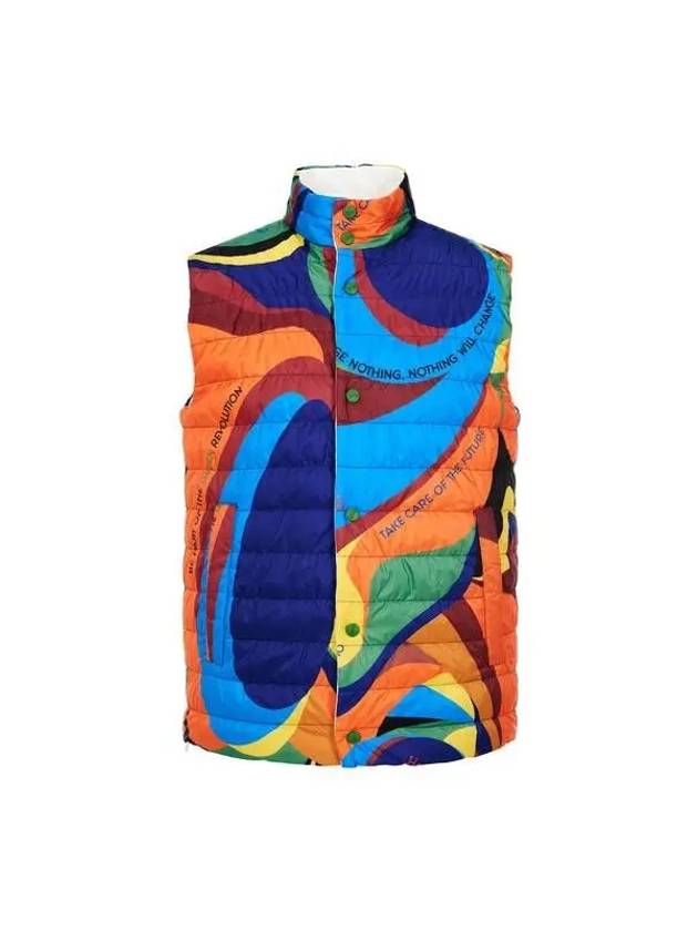 Men s Swirl Print Down Padding Vest Multi 270021 - HERNO - BALAAN 1