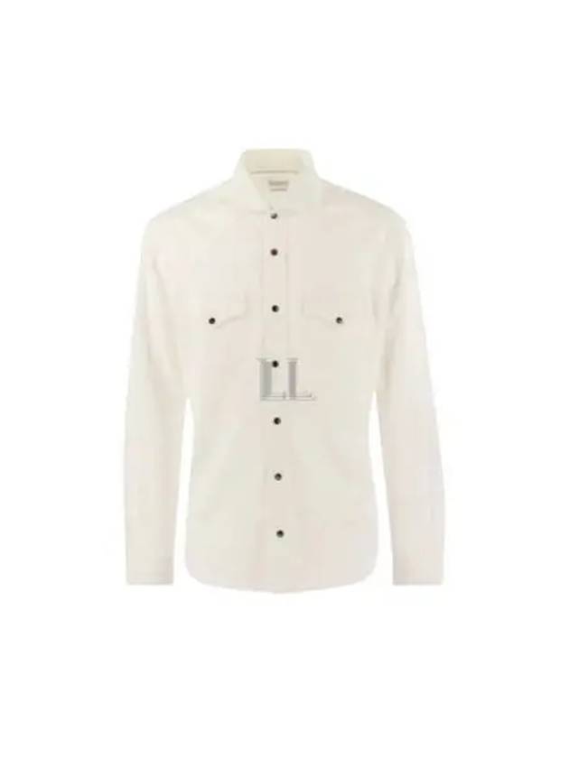 Cotton Long Sleeve Shirt White - BRUNELLO CUCINELLI - BALAAN 2