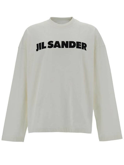 Logo Print Cotton Long Sleeve T-Shirt White - JIL SANDER - BALAAN 2