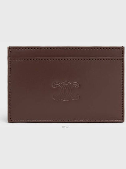 Satinized Triomphe Embossed Calfskin Card Wallet Chestnut - CELINE - BALAAN 2