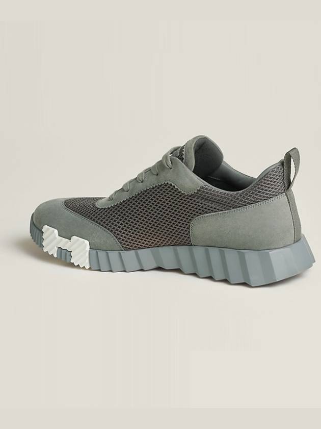 Bouncing Graphic Mesh Suede Low Top Sneakers Gris Brume - HERMES - BALAAN 3