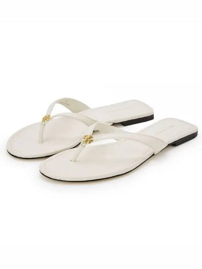 Capri Logo Plaque Flip Flops White - TORY BURCH - BALAAN 2