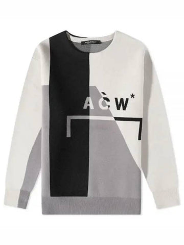 A COLD WALL GEOMETRIC KNIT CREWNECK ACWMK085 BONE crew neck - A-COLD-WALL - BALAAN 1