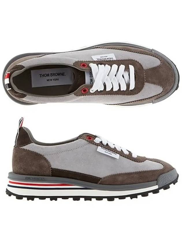 Suede Tech Runner Low Top Sneakers Grey - THOM BROWNE - BALAAN 6