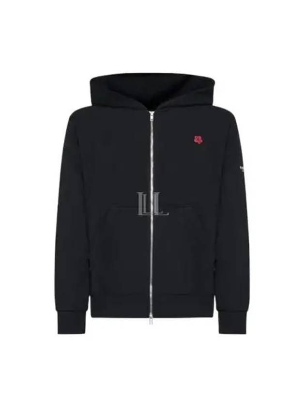 Boke Flower Embroidery Zip-Up Hoodie Black - KENZO - BALAAN 2