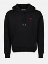 Red Heart Logo Classic Cotton Hoodie Black - AMI - BALAAN 2