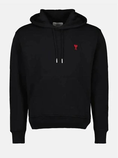 Red Heart Logo Classic Cotton Hoodie Black - AMI - BALAAN 2